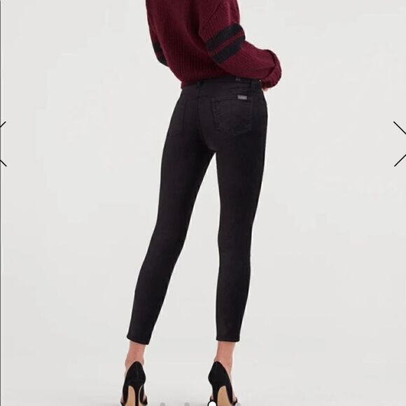 7 for all man kind black velvet 27 skinny - Picture 2 of 10